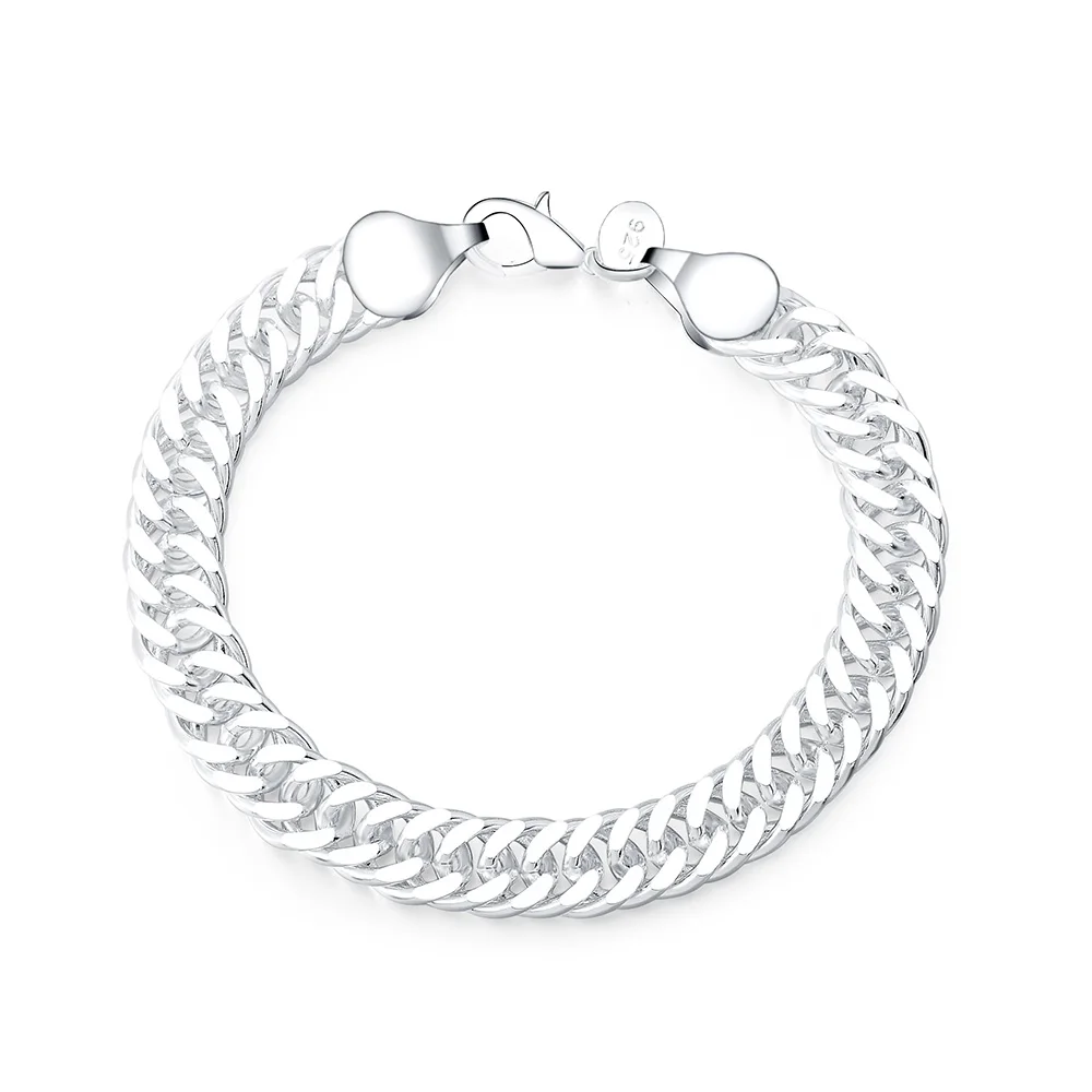 1729765006_766_Promotion-100-Authentic-925-Sterling-Silver-Women-Chain-Bracelet-10MM-Wholesale-Fashion-Men-s-Jewelr Promotion 100% Authentic 925 Sterling Silver Women Chain Bracelet 10MM Wholesale Fashion Men's Jewelry Silver Men Bracelet