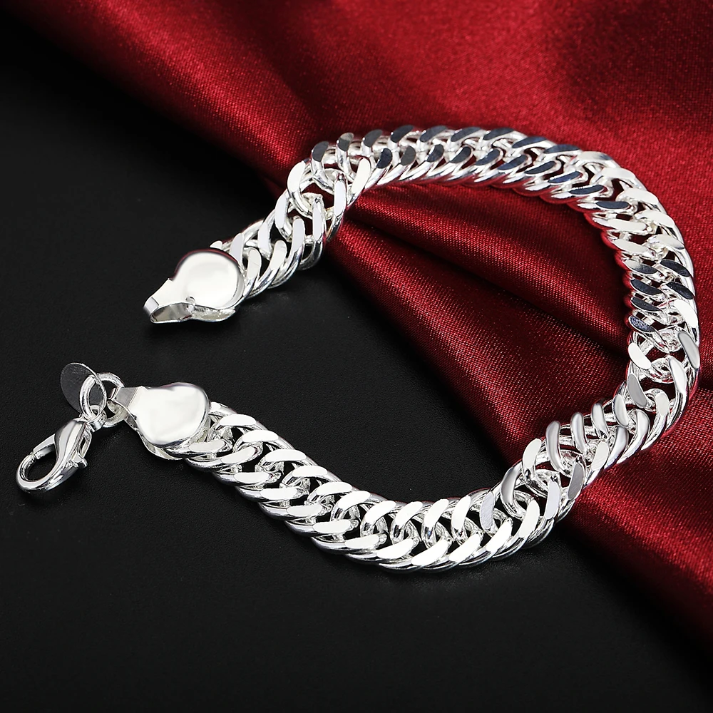 1729765007_84_Promotion-100-Authentic-925-Sterling-Silver-Women-Chain-Bracelet-10MM-Wholesale-Fashion-Men-s-Jewelr Promotion 100% Authentic 925 Sterling Silver Women Chain Bracelet 10MM Wholesale Fashion Men's Jewelry Silver Men Bracelet