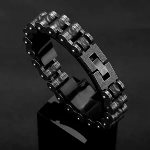 MKENDN Retro Biker Chain Bracelet Mens Bracelet Link Chain Motorcycle Bicycle Style Bracelets Stainless Steel Bangles Jewelry