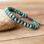 3*6mm African Jasper Beads Braided Bracelet DIY Handmade Woven Natural Stone Boho Yoga Charm Bracelet Women Men Fashion Jewelry