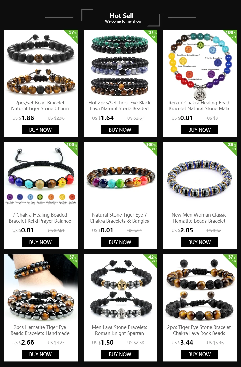 H119d427947034899af956f7b0e0d4501A 6mm 7 Chakra Beads Bracelets Lucky Evil Eye Hand Of Fatima Women Men Natural Lava Stone Agates Bracelet & Bangle Prayer Jewelry