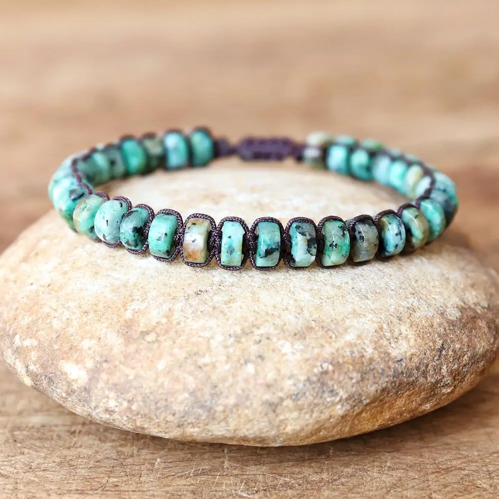 S3487bbcb3ff1497b81202a2f6e2eae7f1 3*6mm African Jasper Beads Braided Bracelet DIY Handmade Woven Natural Stone Boho Yoga Charm Bracelet Women Men Fashion Jewelry