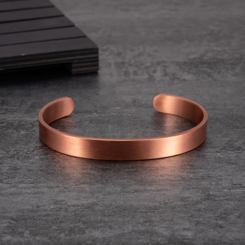 S4777eace17c94d6985107a6b2862e7aa7 Vinterly Pure Copper Bracelets for Women Men Unisex 9.5mm Wide Adjustable Open Cuff Bangles Female Resizable Jewelry Metal Soft