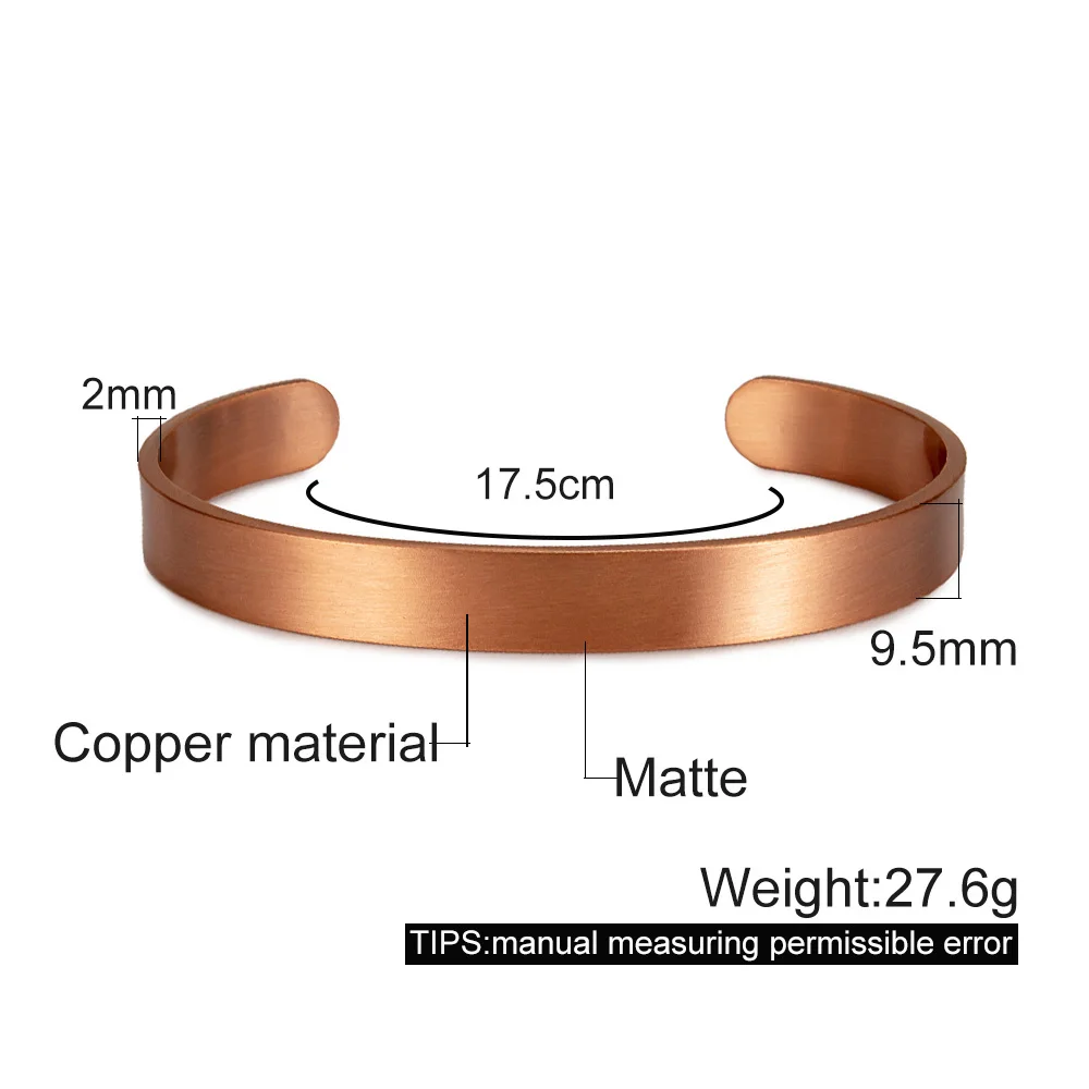 Sc6049fea5e2a4ff1bf48a208a41e52edn Vinterly Pure Copper Bracelets for Women Men Unisex 9.5mm Wide Adjustable Open Cuff Bangles Female Resizable Jewelry Metal Soft