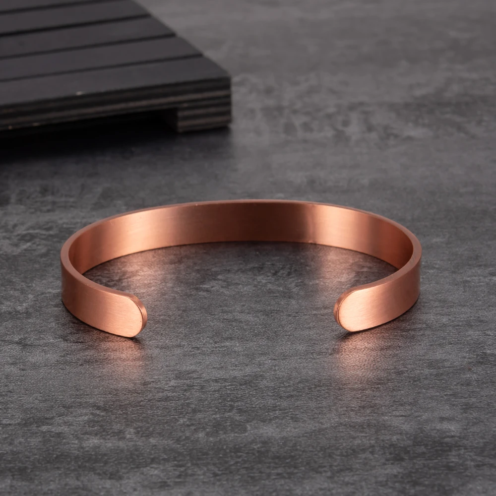 Sef084fcd8378478285409b1872367ae4C Vinterly Pure Copper Bracelets for Women Men Unisex 9.5mm Wide Adjustable Open Cuff Bangles Female Resizable Jewelry Metal Soft